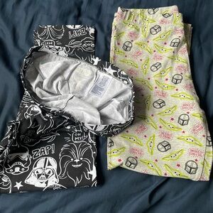 Kids Star Wars Pajama Set - Black & Light Gray. 2 pairs - Never Worn